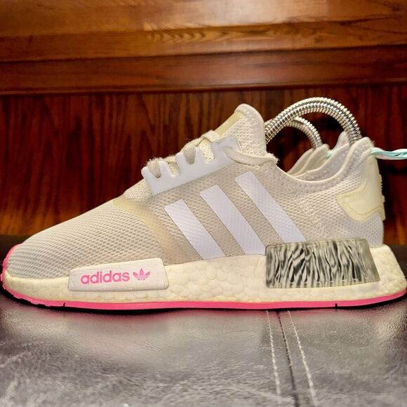 Adidas NMD_R1 Women's Cream Screaming Pink Running Shoes - Size 5 - Picture 7 of 9